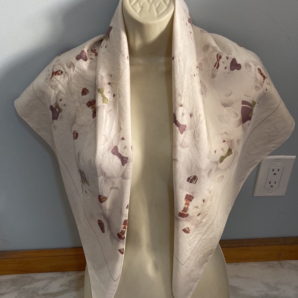 FURLA scarf 100% silk made in Italy the Teddy Bear Collection